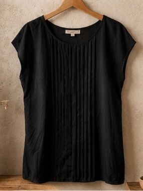 Anne Taylor Loft‎ Black Sleeveless Blouse Sz Large